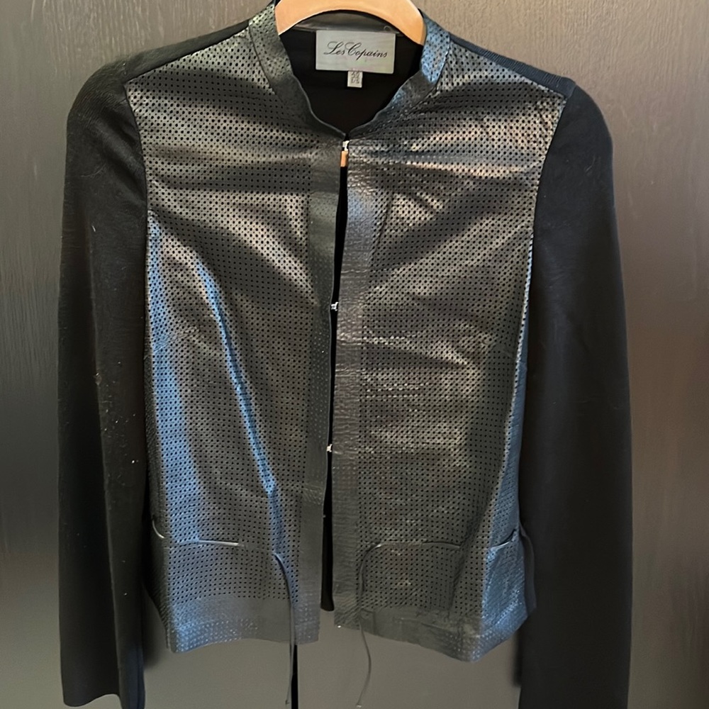 Ladies Les Copains Leather and Wool Sweater